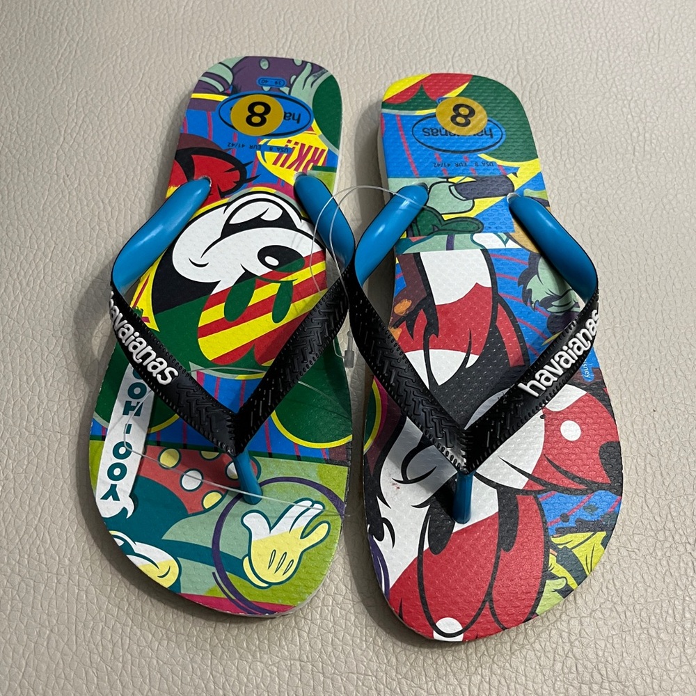 NWT - Havaianas x Mickey Mouse Flip Flop - Made in Brazil - US 10, US 11